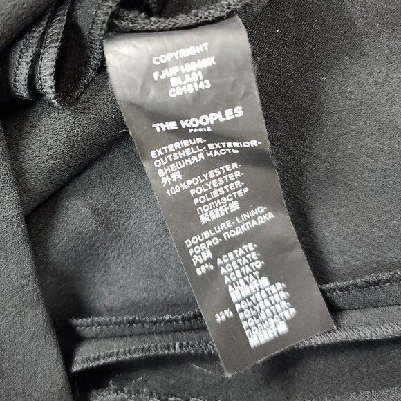 The Kooples Black Pencil Mini Skirt with Draped Overlay Size 2 - Picture 8 of 13